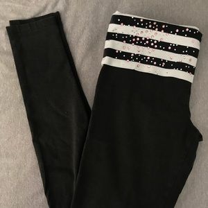 VS Pink Black Yoga Pants with Sequin